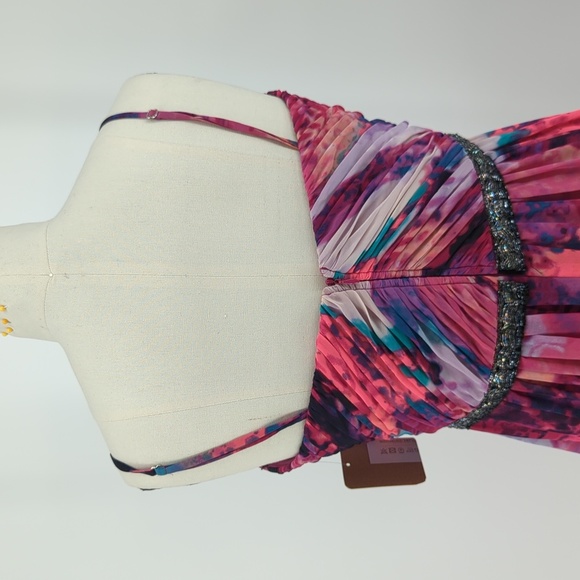 Calvin Klein Floral Beaded Maxi Dress Purple 6 wedding evening formal preppy - Picture 4 of 10